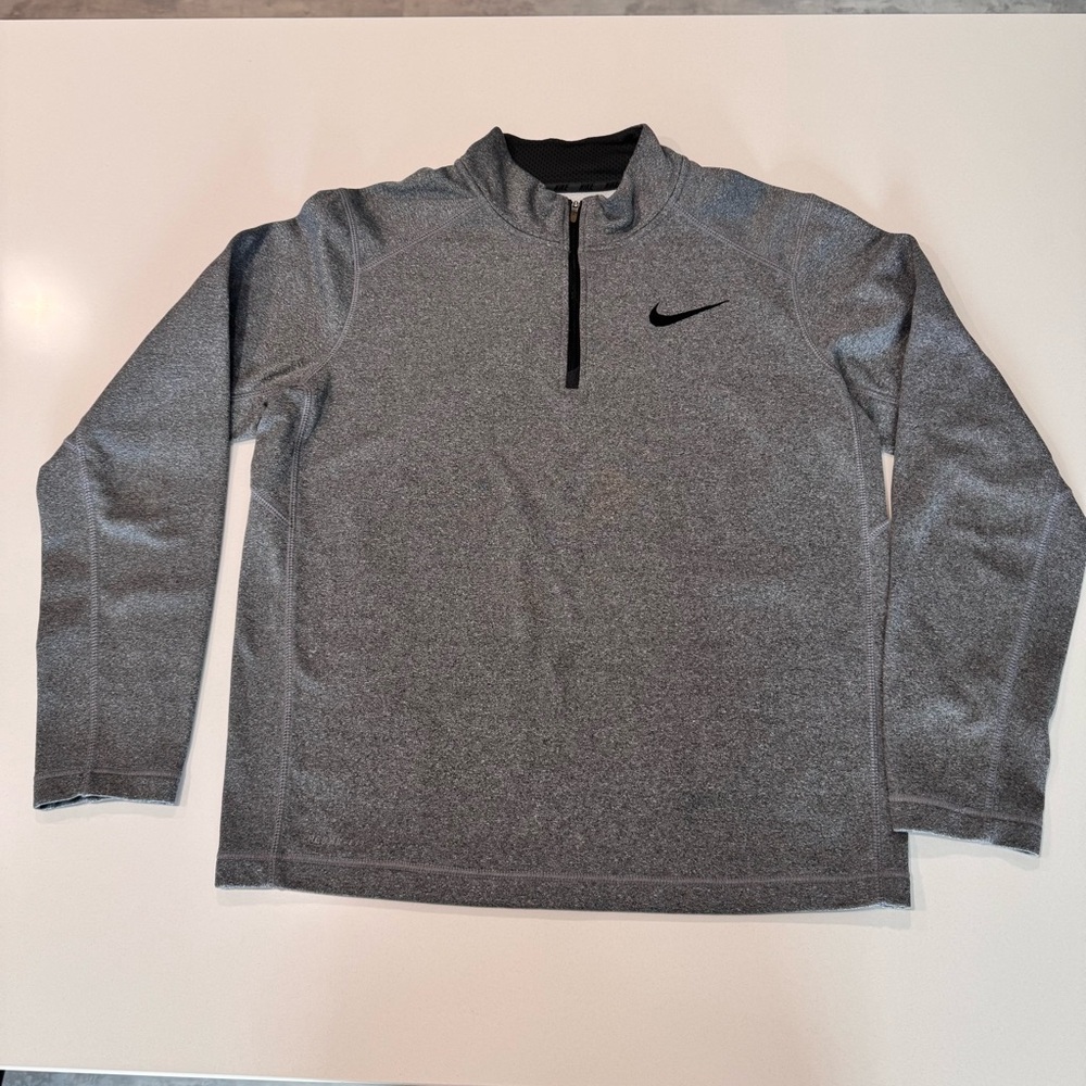 Nike Heather Gray Quarter-Zip Top